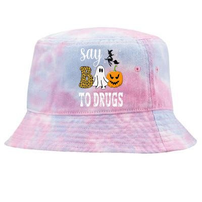 Say Boo To Drugs Funny Halloween Red Ribbon Week Awareness Tie-Dyed Bucket Hat