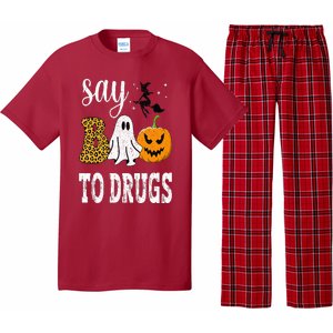 Say Boo To Drugs Funny Halloween Red Ribbon Week Awareness Pajama Set