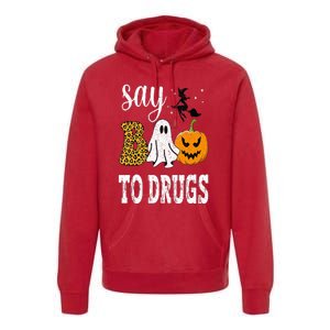 Say Boo To Drugs Funny Halloween Red Ribbon Week Awareness Premium Hoodie