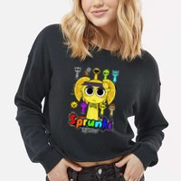 S.P.R.U.N.K.I Beats Team Retake Cartoon Cropped Pullover Crew