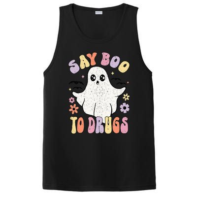 Say Boo To Drugs Funny Halloween Red Ribbon Week Awareness PosiCharge Competitor Tank