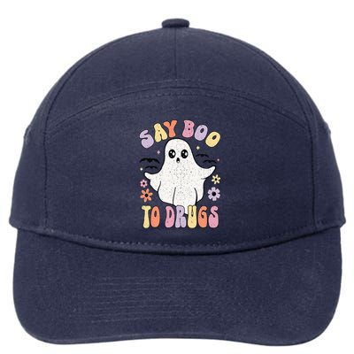 Say Boo To Drugs Funny Halloween Red Ribbon Week Awareness 7-Panel Snapback Hat