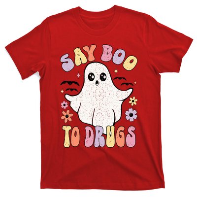 Say Boo To Drugs Funny Halloween Red Ribbon Week Awareness T-Shirt