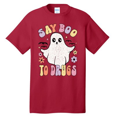 Say Boo To Drugs Funny Halloween Red Ribbon Week Awareness Tall T-Shirt