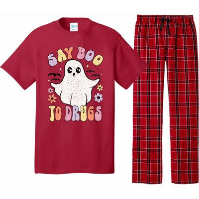 Say Boo To Drugs Funny Halloween Red Ribbon Week Awareness Pajama Set