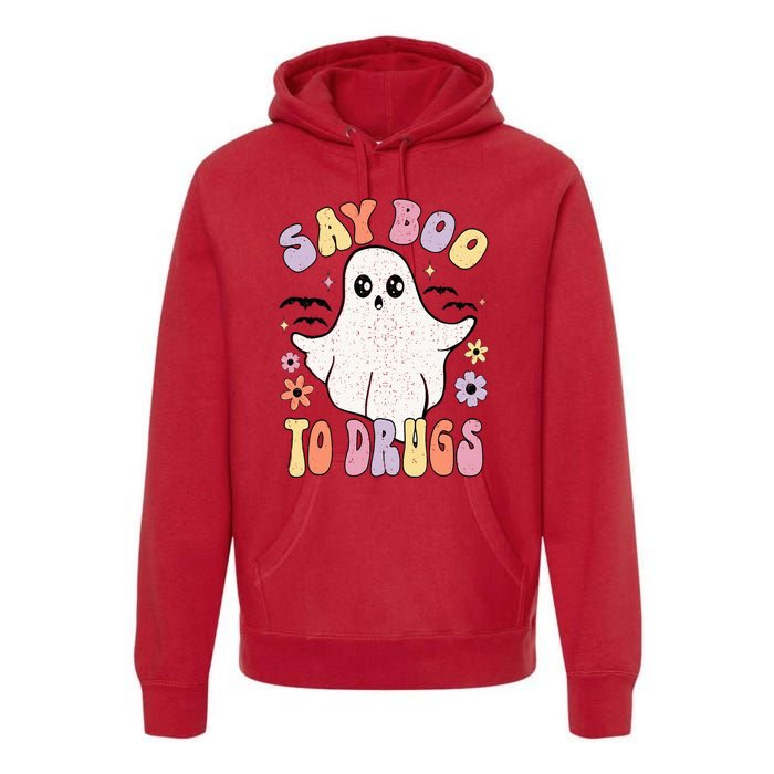 Say Boo To Drugs Funny Halloween Red Ribbon Week Awareness Premium Hoodie