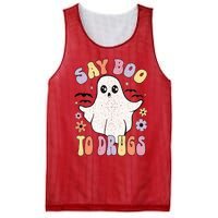 Say Boo To Drugs Funny Halloween Red Ribbon Week Awareness Mesh Reversible Basketball Jersey Tank