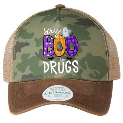 Say Boo To Drugs Funny Halloween Red Ribbon Week Awareness Legacy Tie Dye Trucker Hat