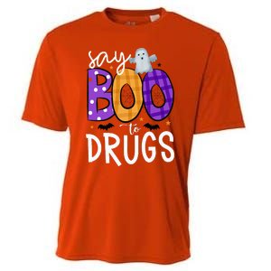 Say Boo To Drugs Funny Halloween Red Ribbon Week Awareness Cooling Performance Crew T-Shirt