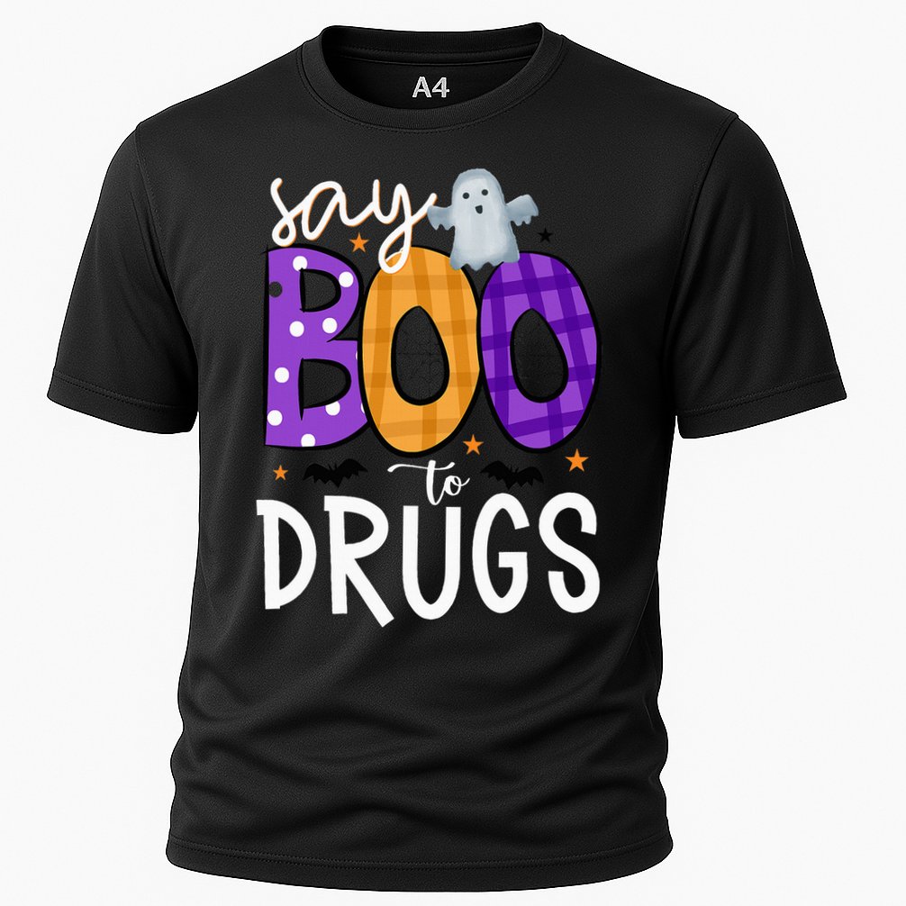 Say Boo To Drugs Funny Halloween Red Ribbon Week Awareness Cooling Performance Crew T-Shirt