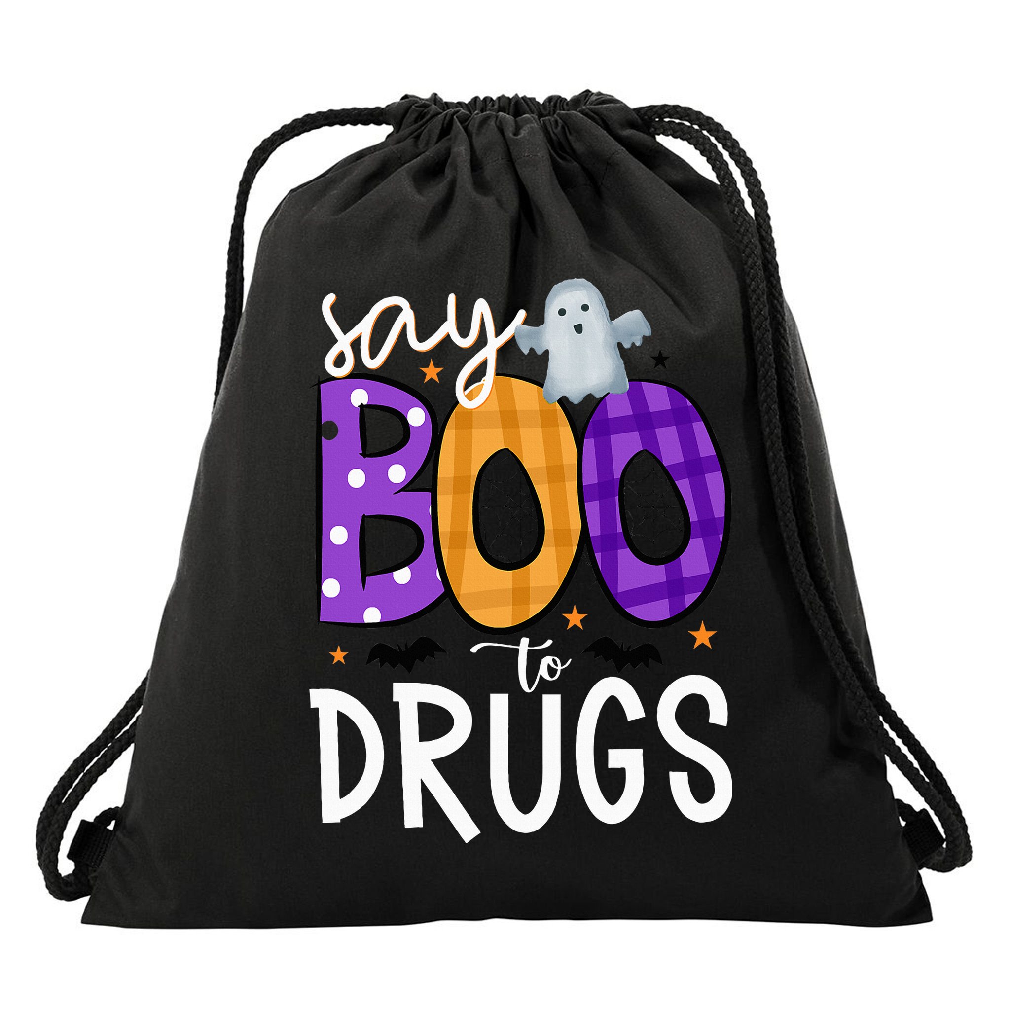 Say Boo To Drugs Funny Halloween Red Ribbon Week Awareness Drawstring Bag