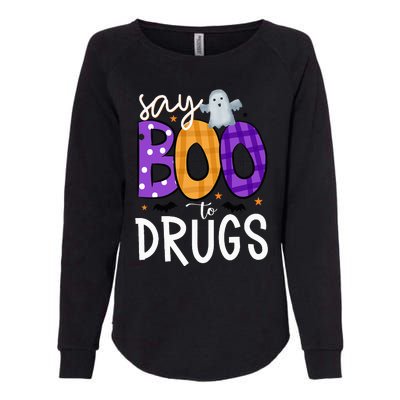 Say Boo To Drugs Funny Halloween Red Ribbon Week Awareness Womens California Wash Sweatshirt