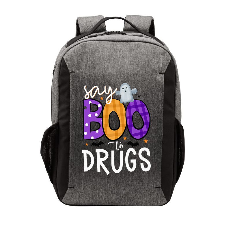 Say Boo To Drugs Funny Halloween Red Ribbon Week Awareness Vector Backpack