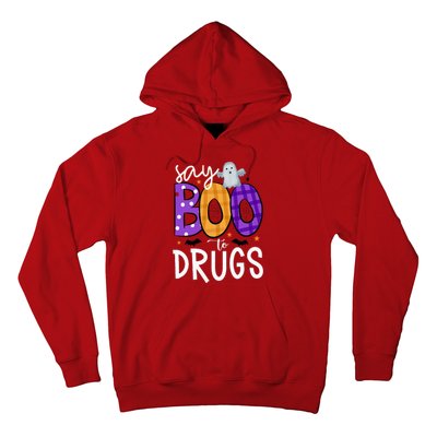 Say Boo To Drugs Funny Halloween Red Ribbon Week Awareness Hoodie