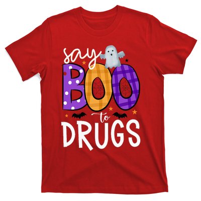 Say Boo To Drugs Funny Halloween Red Ribbon Week Awareness T-Shirt