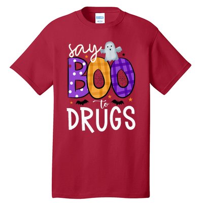 Say Boo To Drugs Funny Halloween Red Ribbon Week Awareness Tall T-Shirt