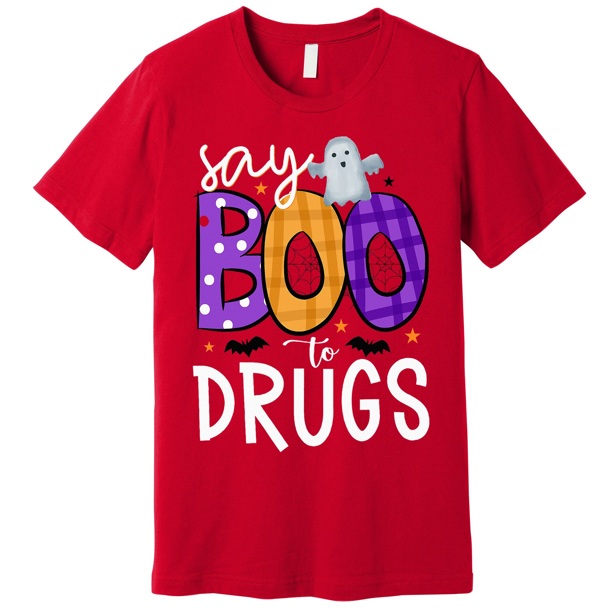 Say Boo To Drugs Funny Halloween Red Ribbon Week Awareness Premium T-Shirt