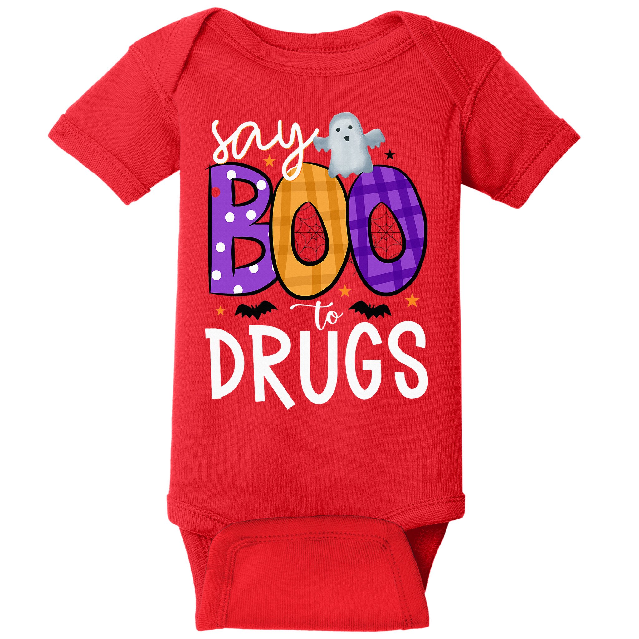 Say Boo To Drugs Funny Halloween Red Ribbon Week Awareness Baby Bodysuit