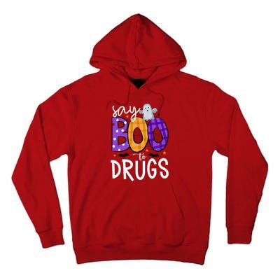 Say Boo To Drugs Funny Halloween Red Ribbon Week Awareness Tall Hoodie