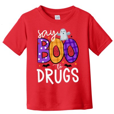 Say Boo To Drugs Funny Halloween Red Ribbon Week Awareness Toddler T-Shirt