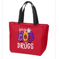 Say Boo To Drugs Funny Halloween Red Ribbon Week Awareness Zip Tote Bag