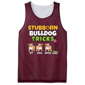 Stubborn Bulldog Tricks I Dog Lover I Funny English Bulldog Mesh Reversible Basketball Jersey Tank