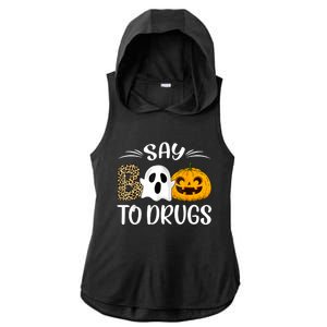 Say Boo To Drugs Red Ribbon Week Awareness Funny Halloween Ladies PosiCharge Tri-Blend Wicking Draft Hoodie Tank