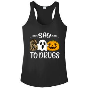 Say Boo To Drugs Red Ribbon Week Awareness Funny Halloween Ladies PosiCharge Competitor Racerback Tank