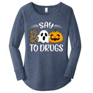 Say Boo To Drugs Red Ribbon Week Awareness Funny Halloween Women's Perfect Tri Tunic Long Sleeve Shirt