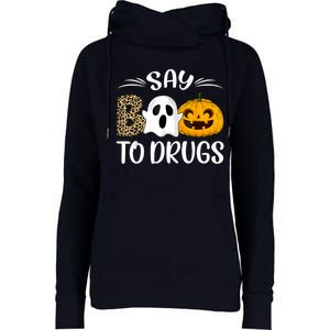 Say Boo To Drugs Red Ribbon Week Awareness Funny Halloween Womens Funnel Neck Pullover Hood