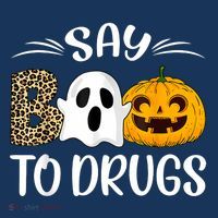 Say Boo To Drugs Red Ribbon Week Awareness Funny Halloween Poster
