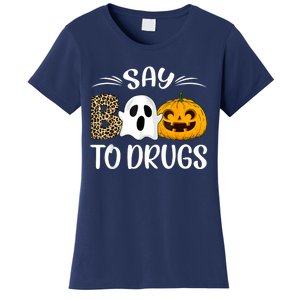 Say Boo To Drugs Red Ribbon Week Awareness Funny Halloween Women's T-Shirt