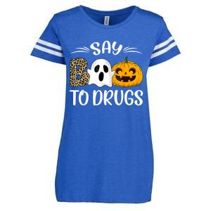 Say Boo To Drugs Red Ribbon Week Awareness Funny Halloween Enza Ladies Jersey Football T-Shirt