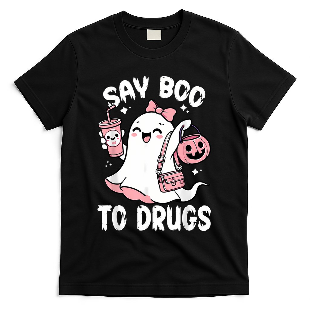 Say Boo To Drugs Funny Halloween Red Ribbon Week Awareness T-Shirt