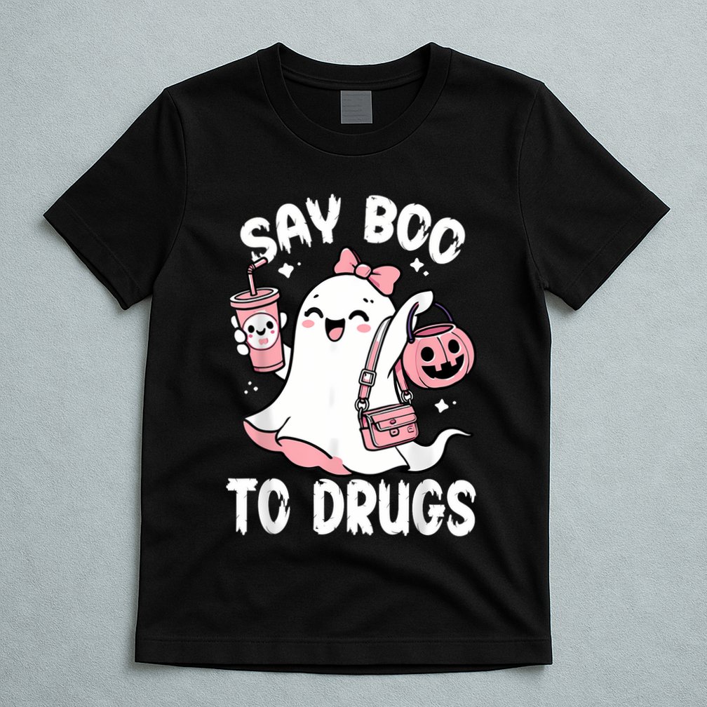Say Boo To Drugs Funny Halloween Red Ribbon Week Awareness T-Shirt