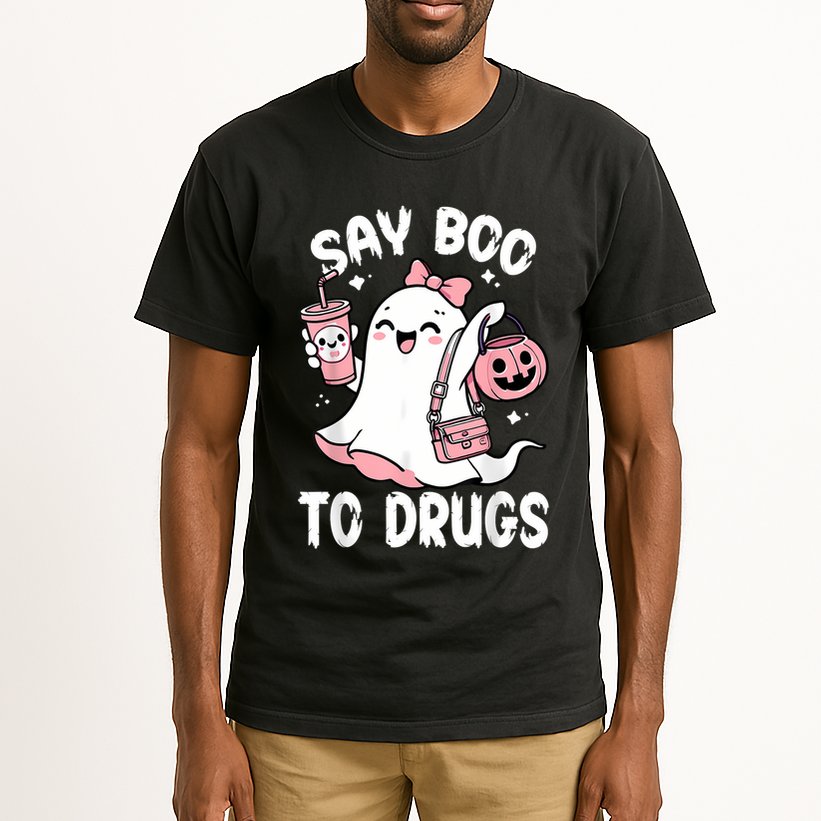 Say Boo To Drugs Funny Halloween Red Ribbon Week Awareness Tall T-Shirt