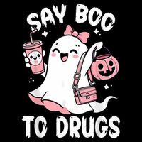 Say Boo To Drugs Funny Halloween Red Ribbon Week Awareness Button