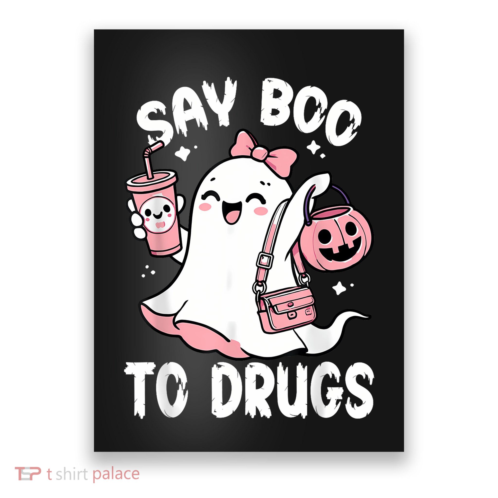 Say Boo To Drugs Funny Halloween Red Ribbon Week Awareness Poster