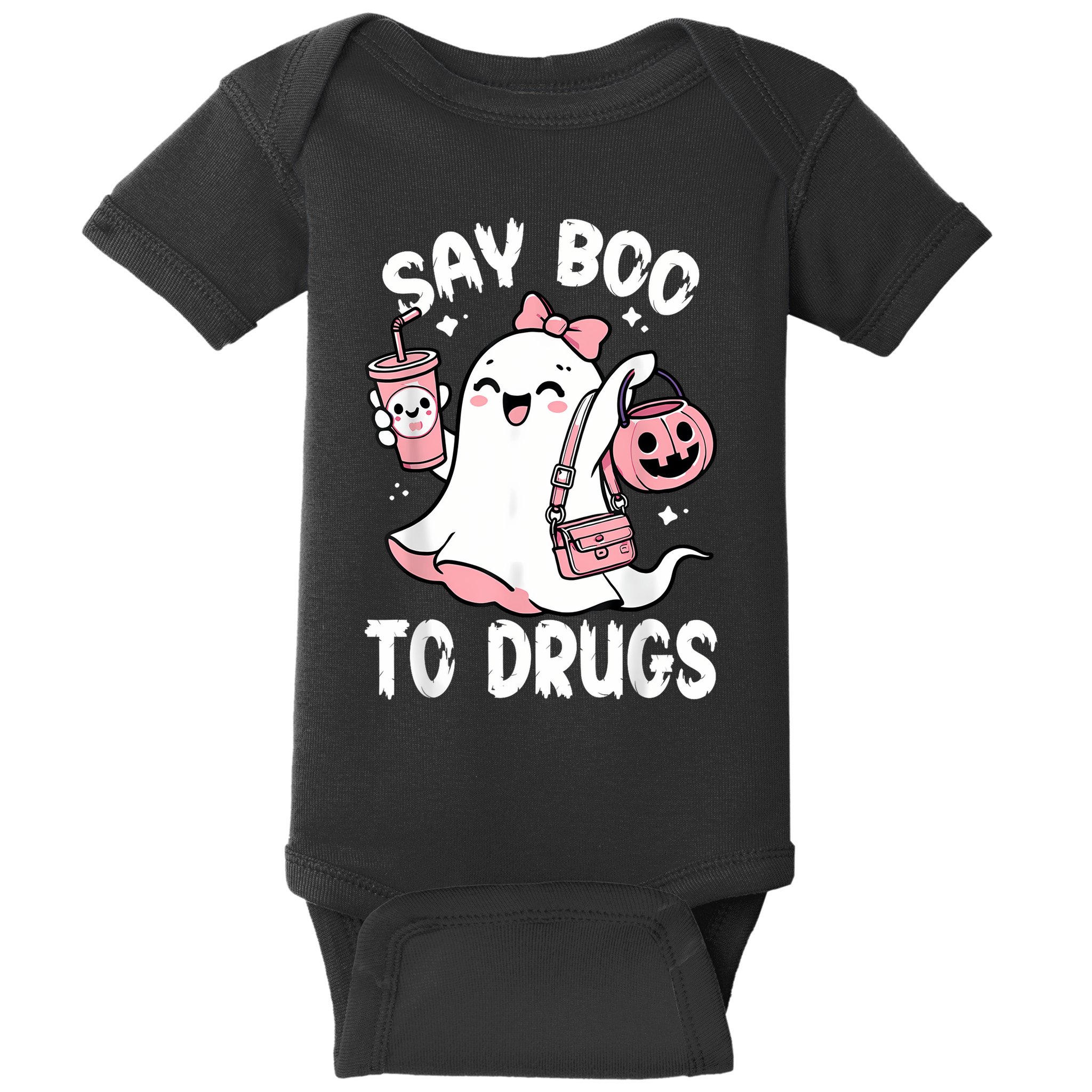 Say Boo To Drugs Funny Halloween Red Ribbon Week Awareness Baby Bodysuit