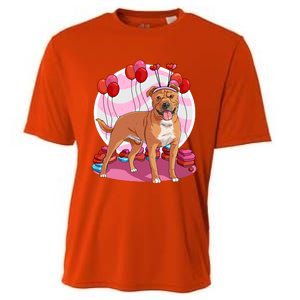 Staffordshire Bull Terrier Heart Valentine Day Decor Gift Cooling Performance Crew T-Shirt