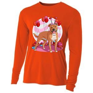 Staffordshire Bull Terrier Heart Valentine Day Decor Gift Cooling Performance Long Sleeve Crew