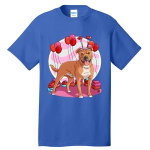 Staffordshire Bull Terrier Heart Valentine Day Decor Gift Tall T-Shirt