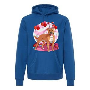 Staffordshire Bull Terrier Heart Valentine Day Decor Gift Premium Hoodie