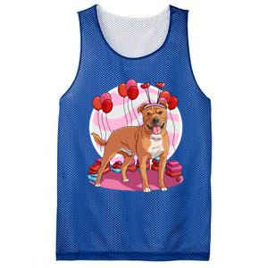 Staffordshire Bull Terrier Heart Valentine Day Decor Gift Mesh Reversible Basketball Jersey Tank