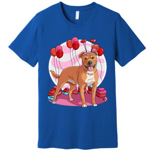 Staffordshire Bull Terrier Heart Valentine Day Decor Gift Premium T-Shirt