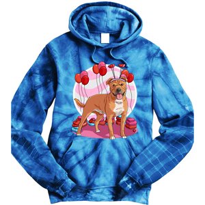 Staffordshire Bull Terrier Heart Valentine Day Decor Gift Tie Dye Hoodie