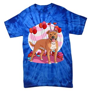 Staffordshire Bull Terrier Heart Valentine Day Decor Gift Tie-Dye T-Shirt