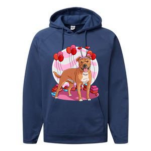 Staffordshire Bull Terrier Heart Valentine Day Decor Gift Performance Fleece Hoodie