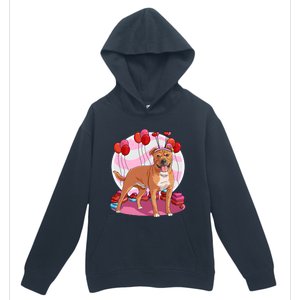 Staffordshire Bull Terrier Heart Valentine Day Decor Gift Urban Pullover Hoodie