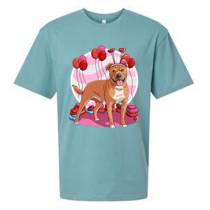 Staffordshire Bull Terrier Heart Valentine Day Decor Gift Sueded Cloud Jersey T-Shirt